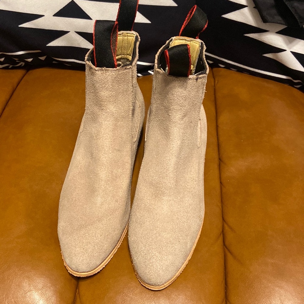 Botín charro, cowboy boot, suede 6.5